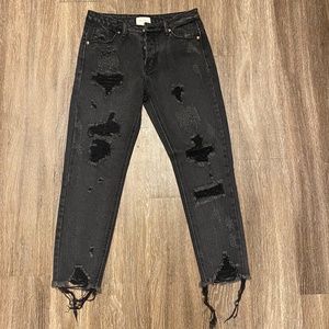 Black Distressed Skinny Jeans